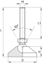 Опора регульована стал.оцинк. п'ята D50 стал.оцинк. шток М10*80мм рухома