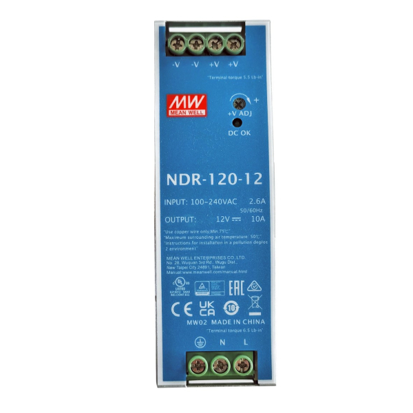 Фото - Блок живлення Mean Well NDR-120-12 оригінал (12VDC, 120W)