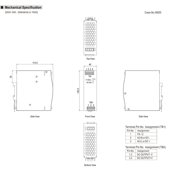 Фото - Блок живлення Mean Well NDR-120-12 оригінал (12VDC, 120W)