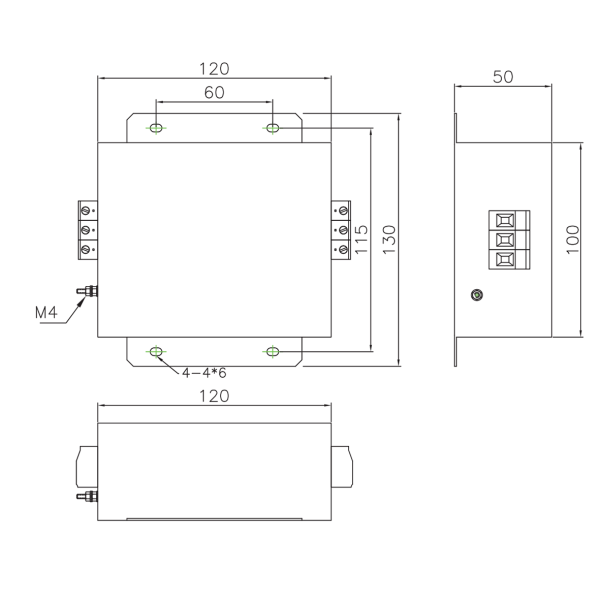 Фото - Фільтр ВЧ EMI 250/440VAC YX84G3-30A-T
