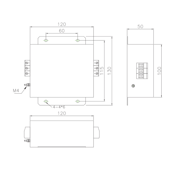 Фото - Фільтр ВЧ EMI 250/440VAC YX84G3-10A-T