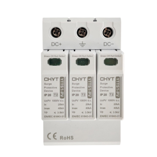 Фото - Обмежувач перенапруги SPD DC 1000V 20~40KA 3полюси CHYT YTTS1-PV