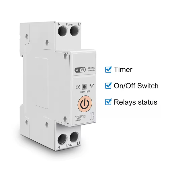 Фото - Розмикач 63А 220V AC Tuya WiFi на DIN рейку ORANGE