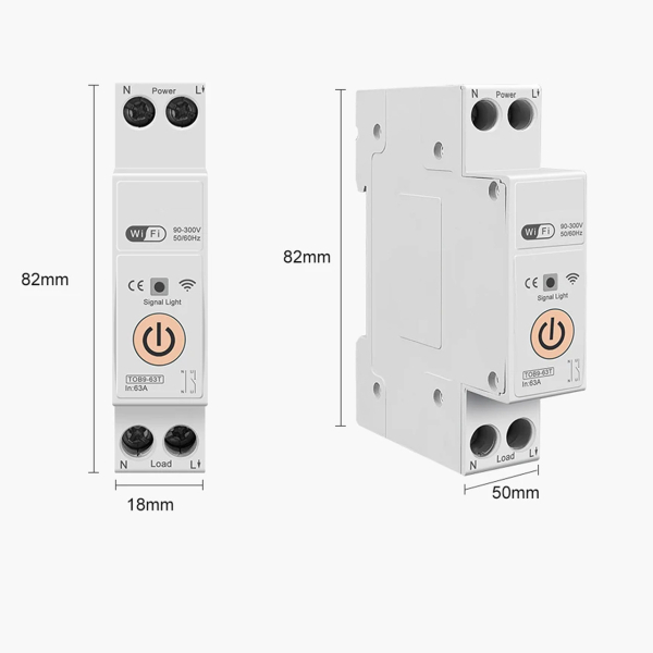 Фото - Розмикач 63А 220V AC Tuya WiFi на DIN рейку ORANGE