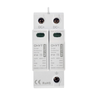 Фото - Обмежувач перенапруги SPD DC 600V 20~40KA 2полюси CHYT YTTS1-PV