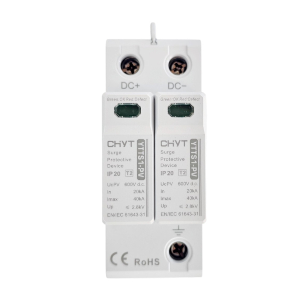 Фото - Обмежувач перенапруги SPD DC 600V 20~40KA 2полюси CHYT YTTS1-PV
