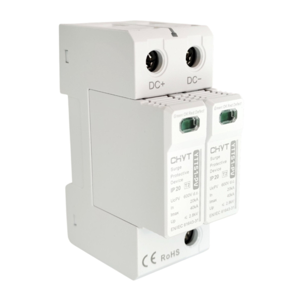 Фото - Обмежувач перенапруги SPD DC 600V 20~40KA 2полюси CHYT YTTS1-PV