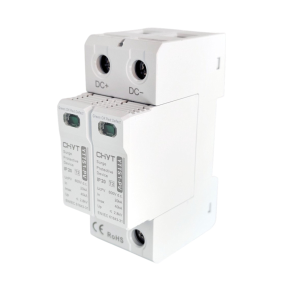 Фото - Обмежувач перенапруги SPD DC 600V 20~40KA 2полюси CHYT YTTS1-PV