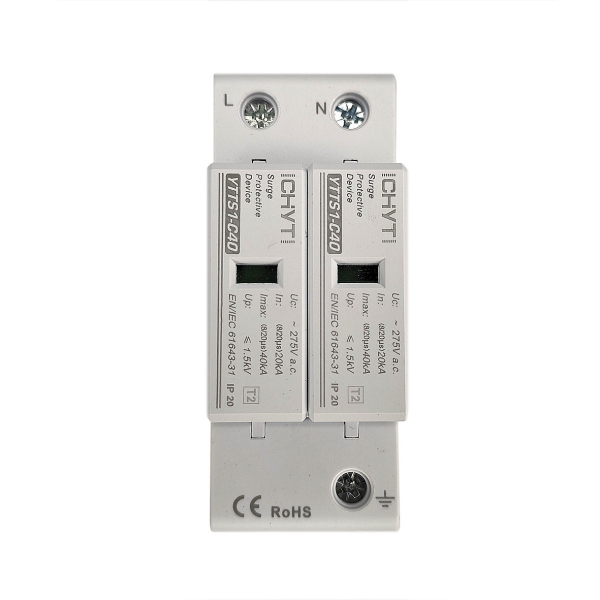 Фото - Обмежувач перенапруги SPD AC 275V 20~40KA 2полюси