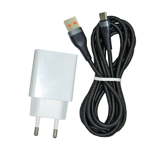Фото - Блок живлення 1USB 18 Вт + Кабель USB type C 2м.
