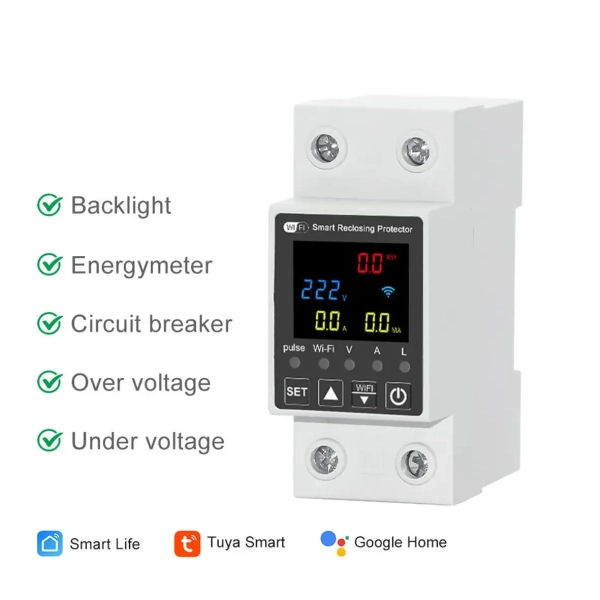 Фото - Лічильник електроенергії 1ф 63а WiFi Smart ECO з розмикачем кольоров. дисплей