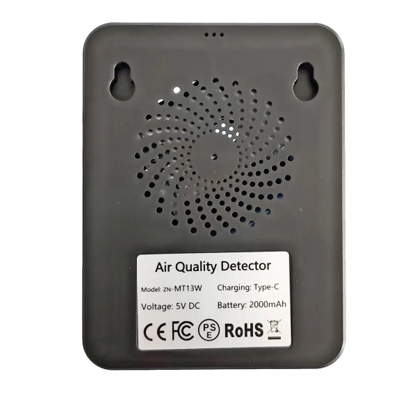 Фото - Монітор якості довкілля Z N-MT13W чорний, AQI, CO2, CO, PM2.5, PM10, PM0.3, температура, вологість, HCHO, TVOC, WiFi Tuya, історія