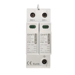 Фото - Обмежувач перенапруги SPD DC 1000V 20~40KA 2полюси CHYT YTTS1-PV