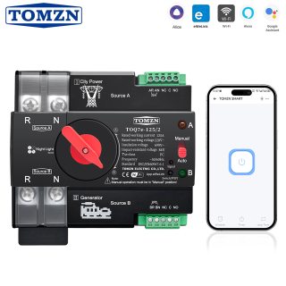 Фото - Розумний перемикач джерела живлення 2полюси 220VAC/125А, GRID/GEN, TOQ7, WiFi eWeLink, TOMZN