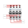 Ручний перемикач джерела живлення 4полюси TO419G, 80A, TOMZN