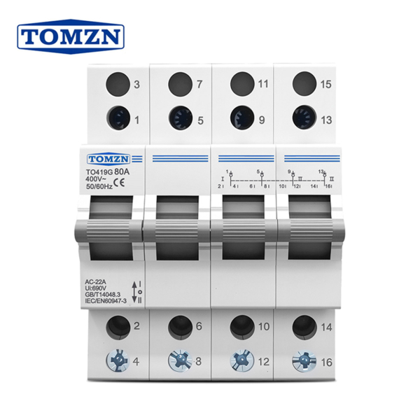 Фото - Ручний перемикач джерела живлення 4полюси TO419G, 80A, TOMZN