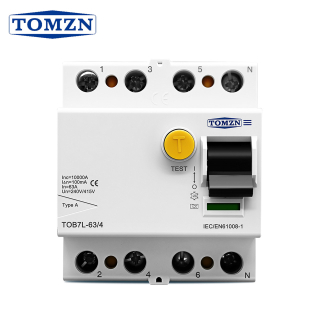 Фото - Диференційний вимикач AC230V/63A, F Type, 30mA, 4 полюси RCCB, TOB7L-63, TOMZN