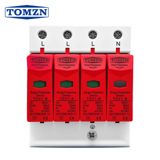 Фото - Обмежувач перенапруги SPD AC 385V 30-60KA, 4полюси, TOMZN, TOV1-B