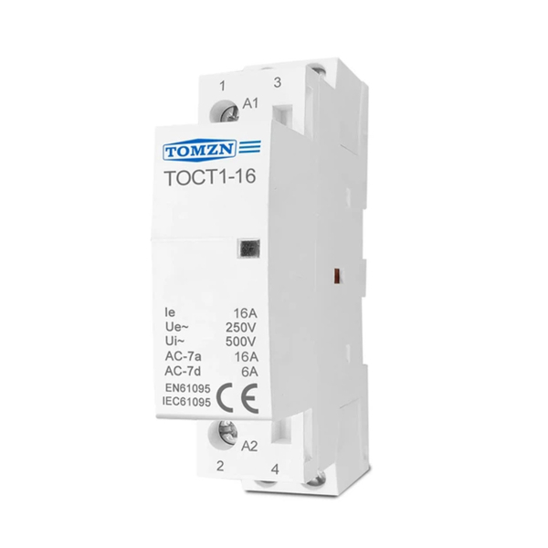 Фото - Контактор модульний 220VAC/16A, TOCT1-16, 2полюси, 2NC, DIN рейка, TOMZN