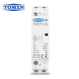 Фото - Контактор модульний 220VAC/16A, TOCT1-16, 2полюси, 2NO, DIN рейка, TOMZN