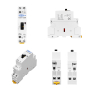 Контактор модульний 220VAC/25A, TOCT1-25M, 2полюси, 2NO, з ручним режимом, DIN рейка, TOMZN