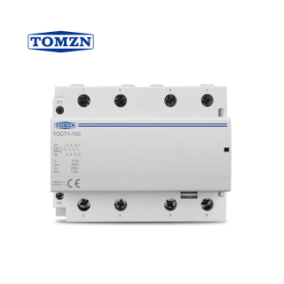 Фото - Контактор модульний 220VAC/100A, TOCT1-100, 4полюси, 4NO, DIN рейка, TOMZN