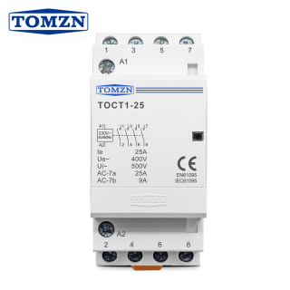Фото - Контактор модульний 220VAC/25A, TOCT1-25, 4полюси, 4NO, DIN рейка, TOMZN