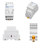 Контактор модульний 220VAC/25A, TOCT1-25, 4полюси, 4NO, DIN рейка, TOMZN