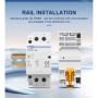 Контактор модульний 220VAC/40A, TOCT1-40, 2полюси, 2NC, DIN рейка, TOMZN