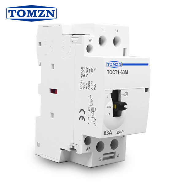 Фото - Контактор модульний 220VAC/63A, TOCT1-63M, 2полюси, 2NO, з ручним режимом, DIN рейка, TOMZN