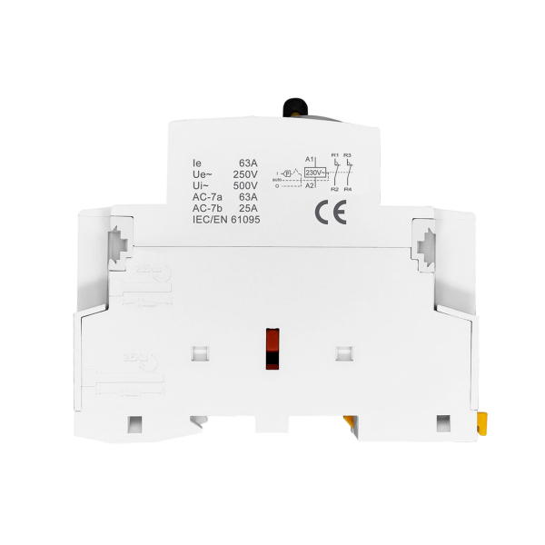 Фото - Контактор модульний 220VAC/63A, TOCT1-63M, 2полюси, 2NC, з ручним режимом, DIN рейка, TOMZN