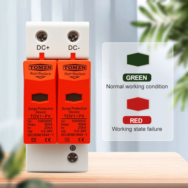 Фото - Обмежувач перенапруги SPD DC 800V 20-40KA 2полюси TOMZN TOV1-PV