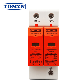 Фото - Обмежувач перенапруги SPD DC 1000V 20-40KA 2полюси TOMZN TOV1-PV
